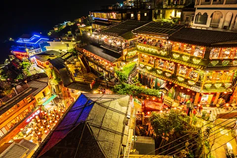 台湾・九份の夜景