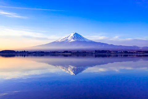 El monte Fuji desde el lago Kawaguchi, Yamanashi