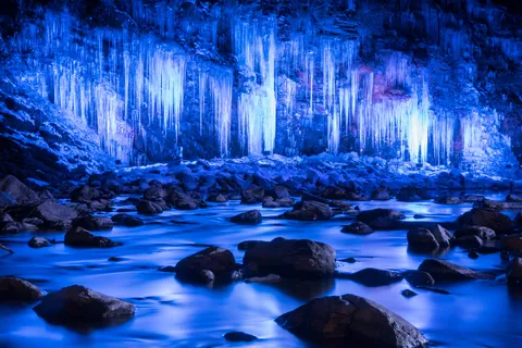 Eiszapfen von Misotsuchi, Chichibu, Saitama, Japan