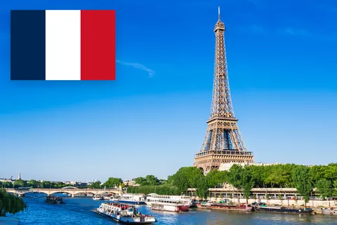 フランス共和国 エッフェル塔とセーヌ川