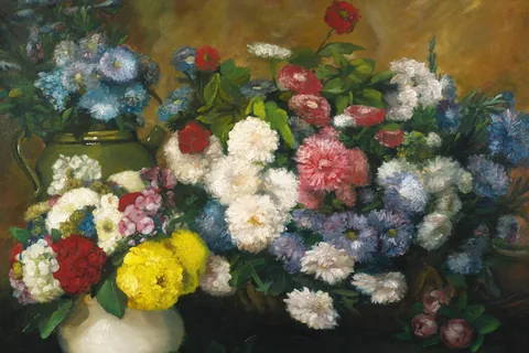 Blumen in drei Vasen / Albert Dubois-Pillet