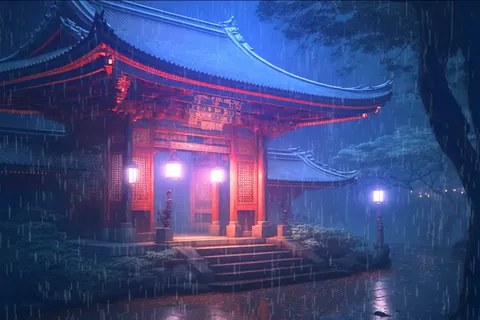Shrine on a bewitching rainy day