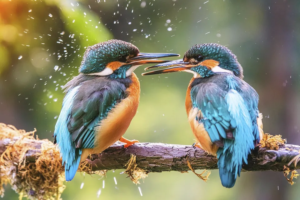 Vögel in leuchtenden Farben