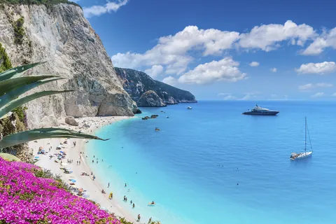 Porto Katsiki beach on the Ionian island, Greece