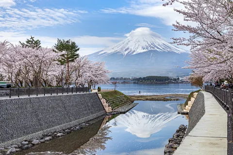 河口湖の逆さ富士