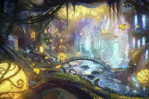 Floresta de brilho fantasmagórico