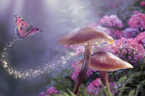 Dança das borboletas cor-de-rosa